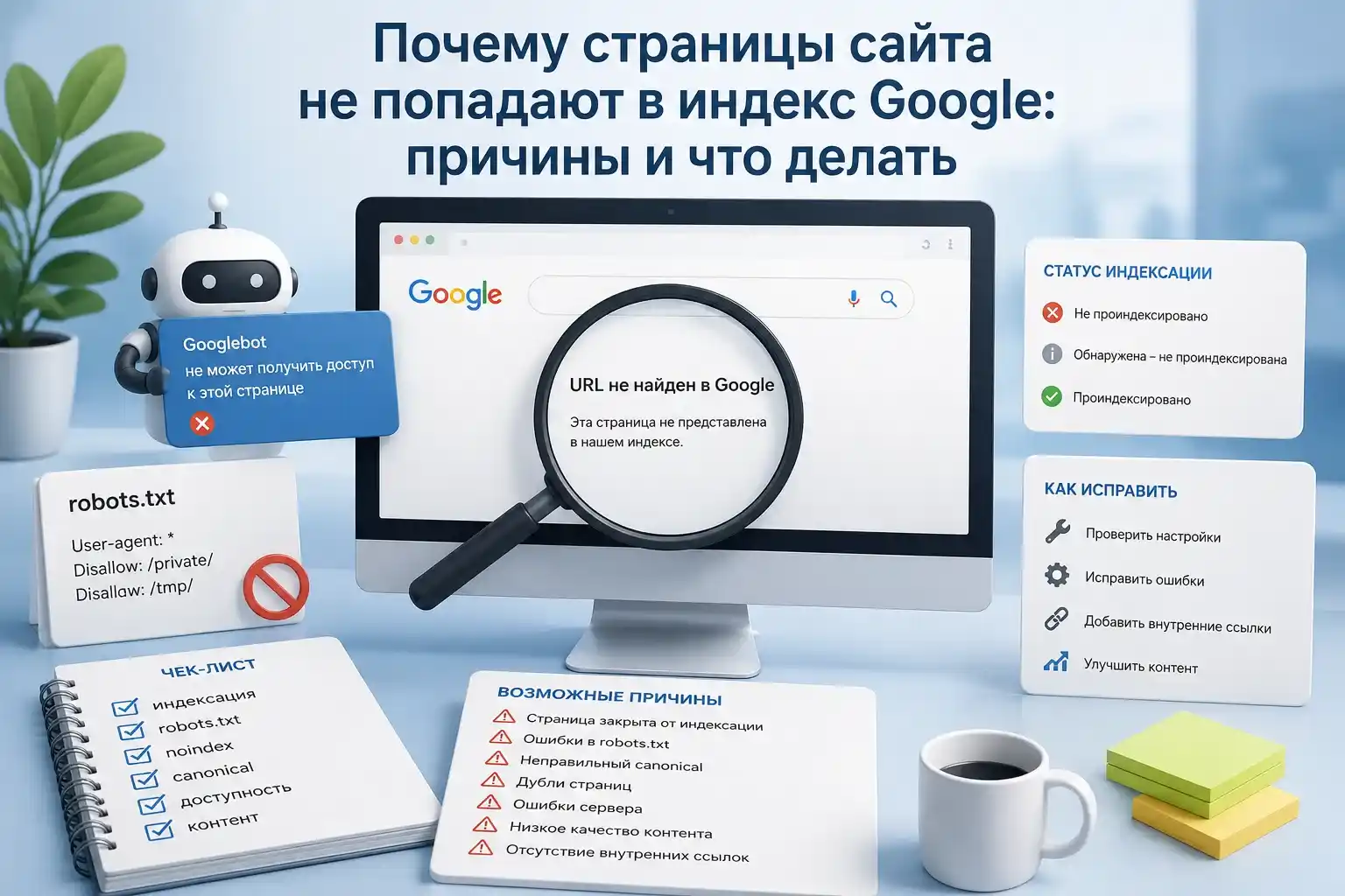 Почему страницы сайта не попадают в индекс Google: причины и что делать